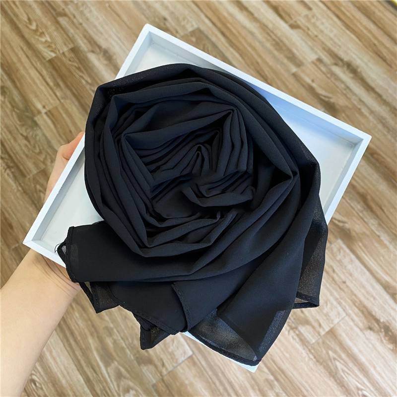Chiffon Scarf Soft Elegant Sarong High Quality Shawl Wrap Plain Maxi