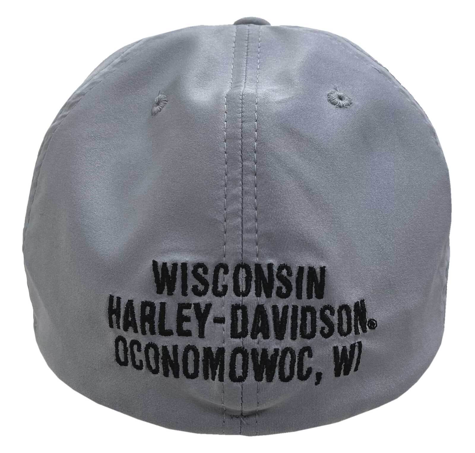 Harley-Davidson Men’s Performance B&S Logo Stretch Fit Baseball Cap – Gray