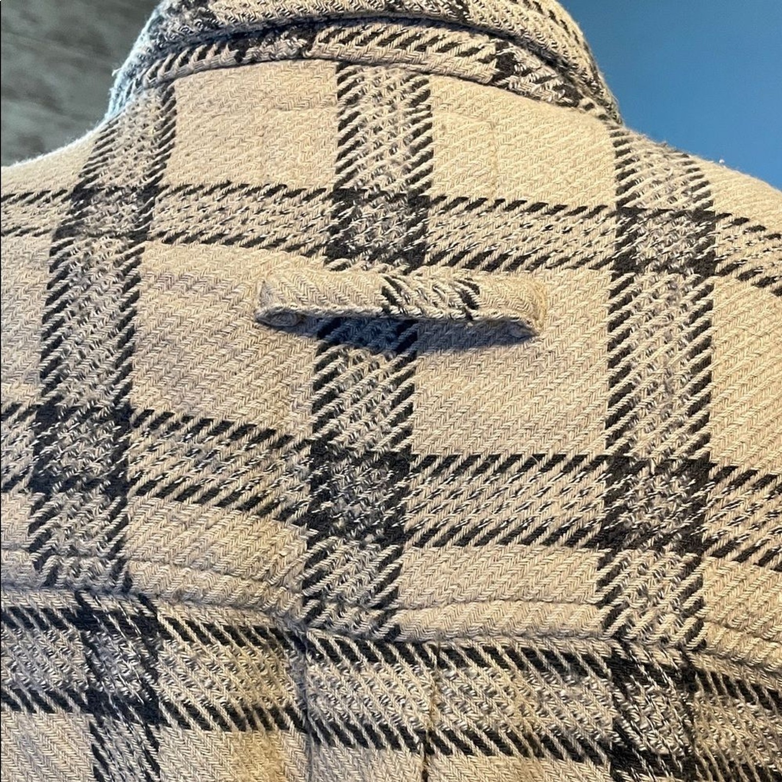 Plaid Button Down Shirt – Cream and Black