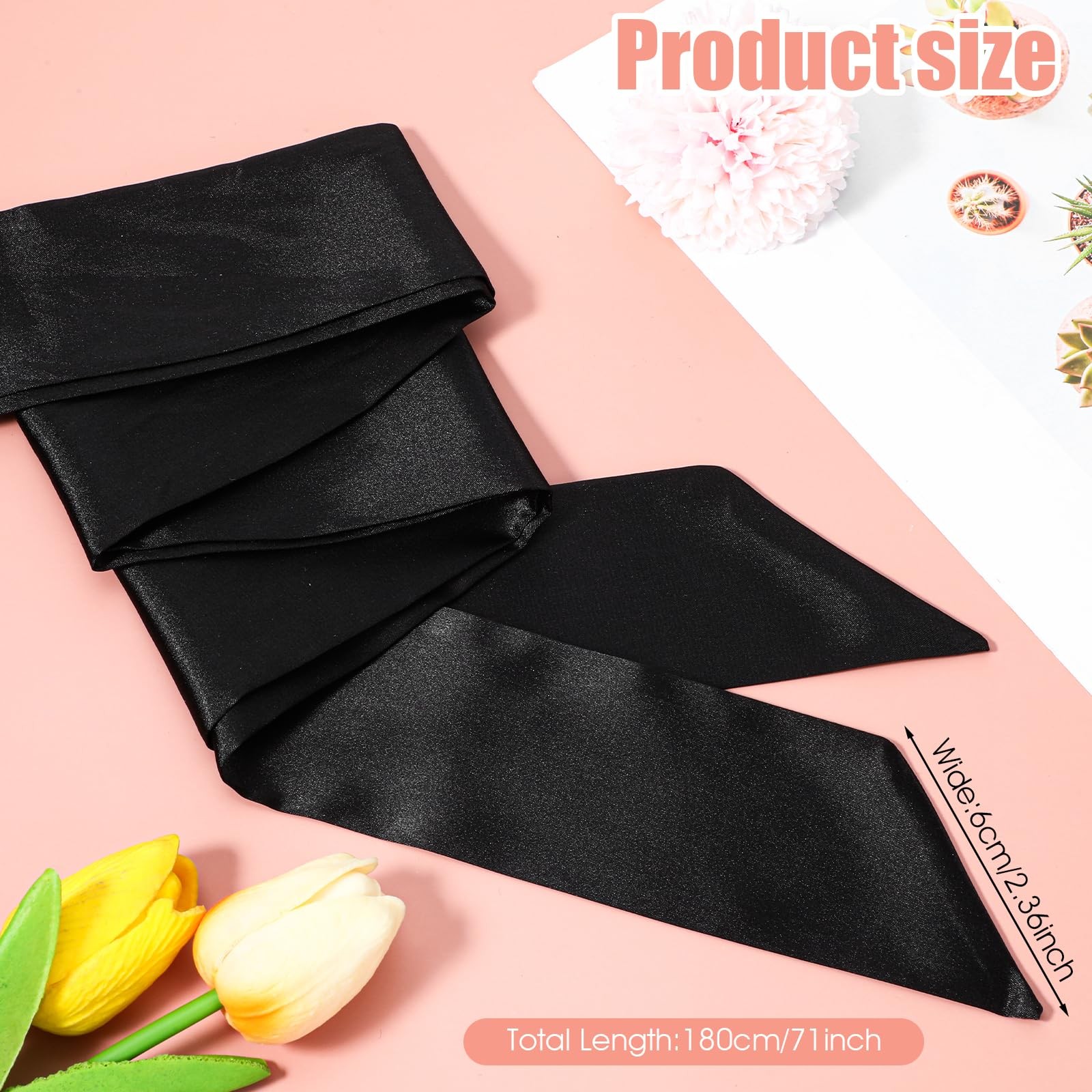 Wedding Sash Belt Black Ribbon Bridal Dress Waist Belt