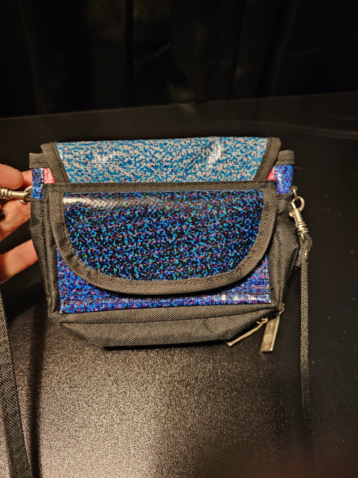 Vy & Elle Crossbody Recycled Billboards Purse Three Sections Credit Card Slots