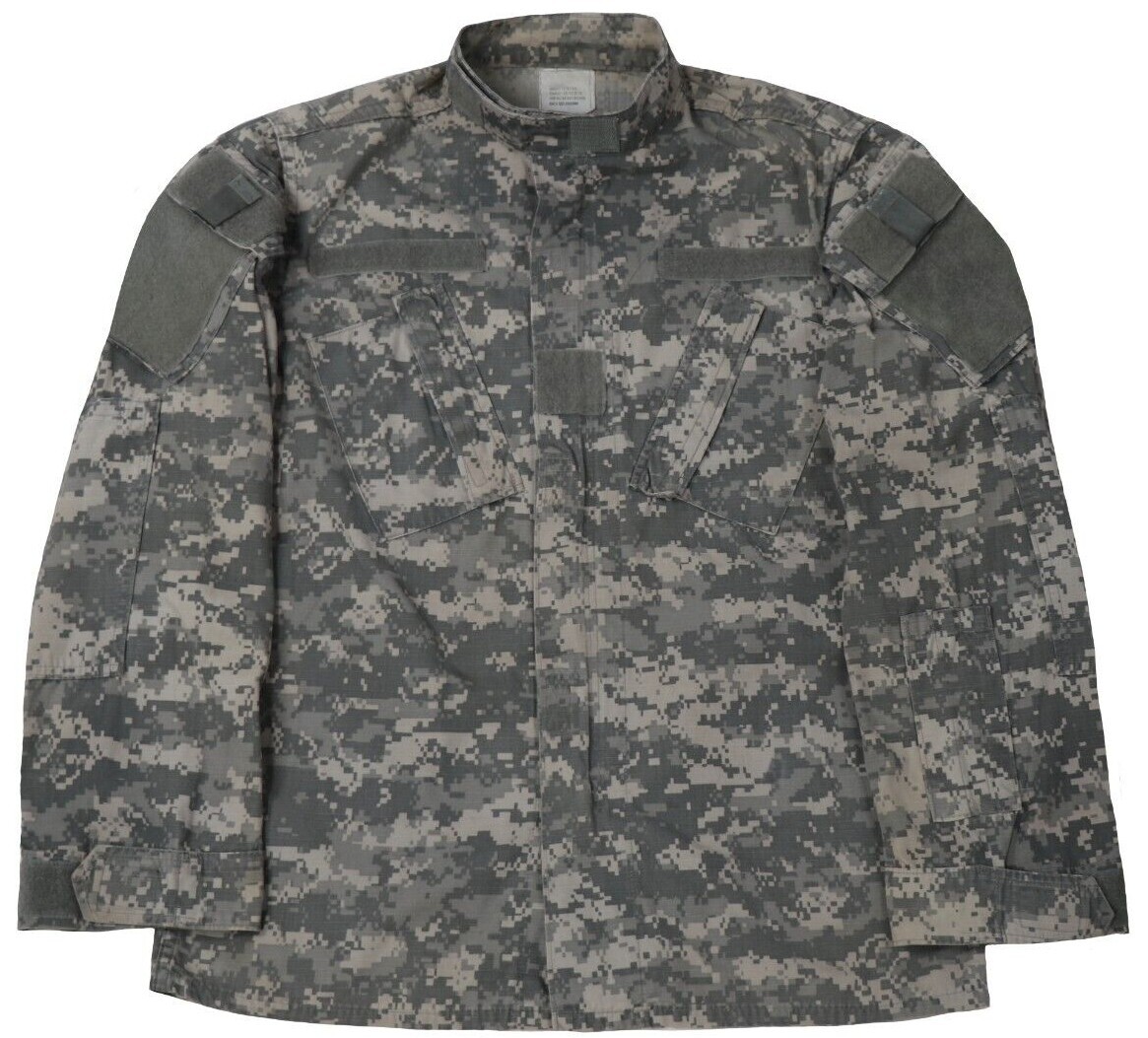 DAMAGED US Military ACU UCP Combat Uniform Shirt Jacket Top Digital Camo