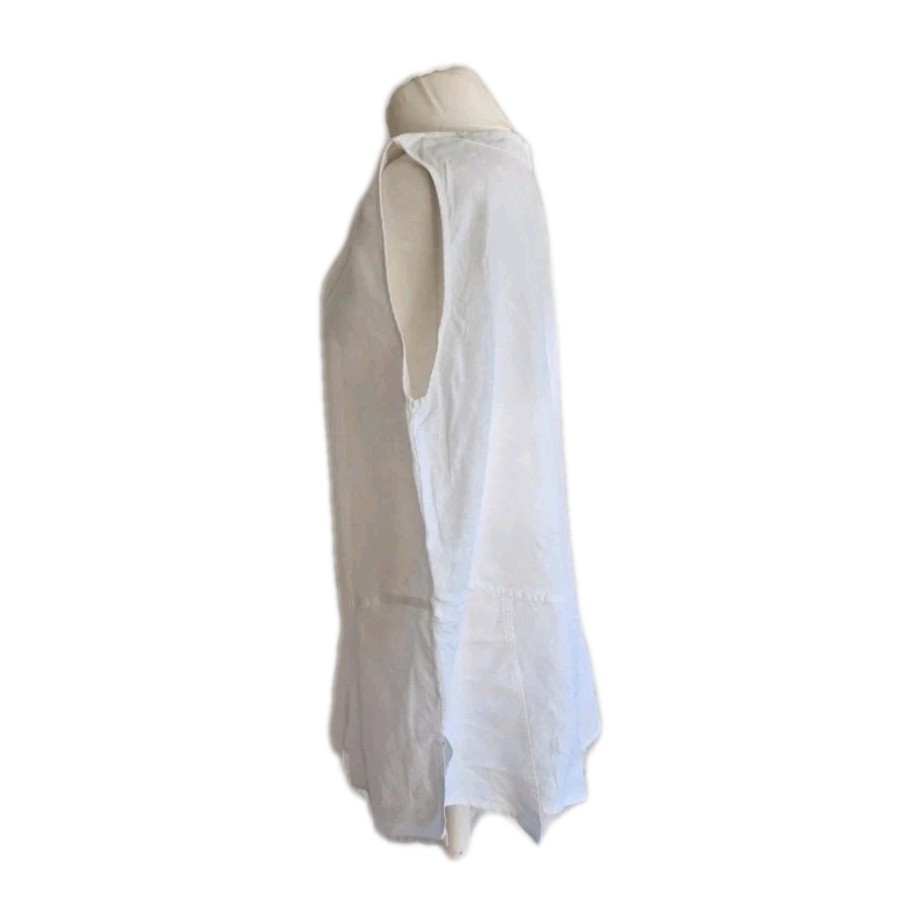 Kasbah Tunic Blouse Womens Size 3/UK 12 Linen Assymetric Oversized Lagenlook.
