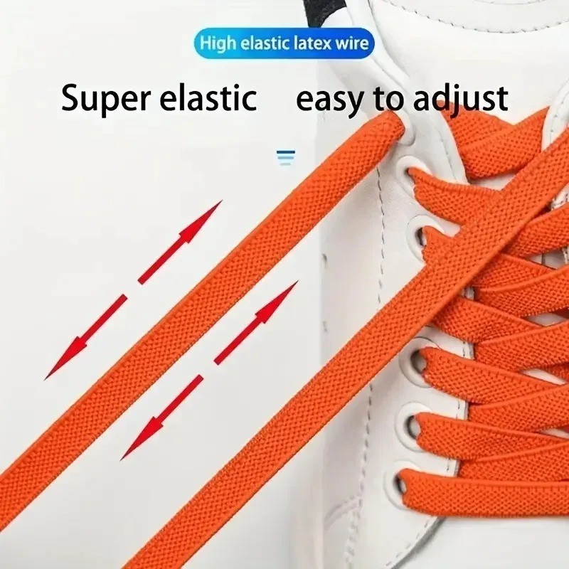 Tie Shoe Laces Press Lock Shoelaces Without Ties Elastic Laces Sneaker Kids USA