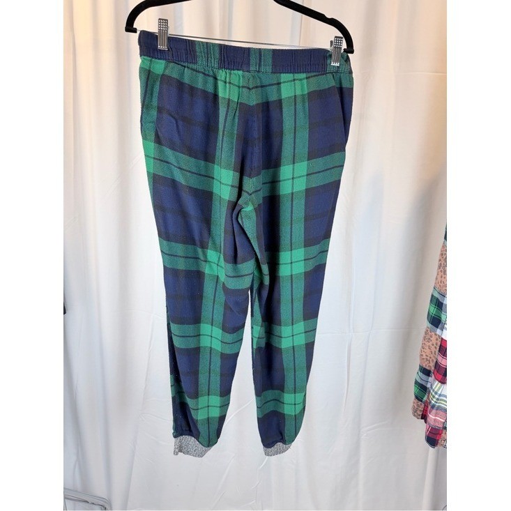 Aerie Women’s Green Navy Blue Plaid Flannel Pajama Joggers Small
