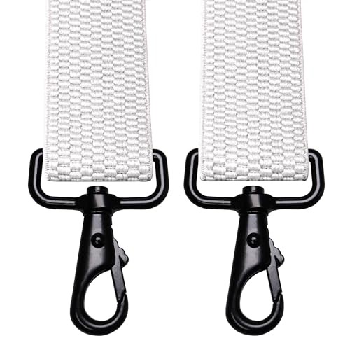 1.48″ Wide Heavy Duty Suspender with 4 Swivel Hooks for Jeans Pants White