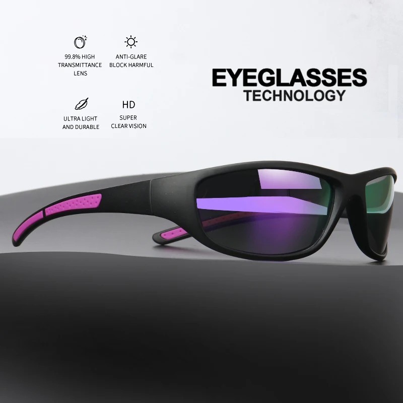 Polarized Sports Sunglasses for Men Wrap Around UV Protection Cycling Outdoor