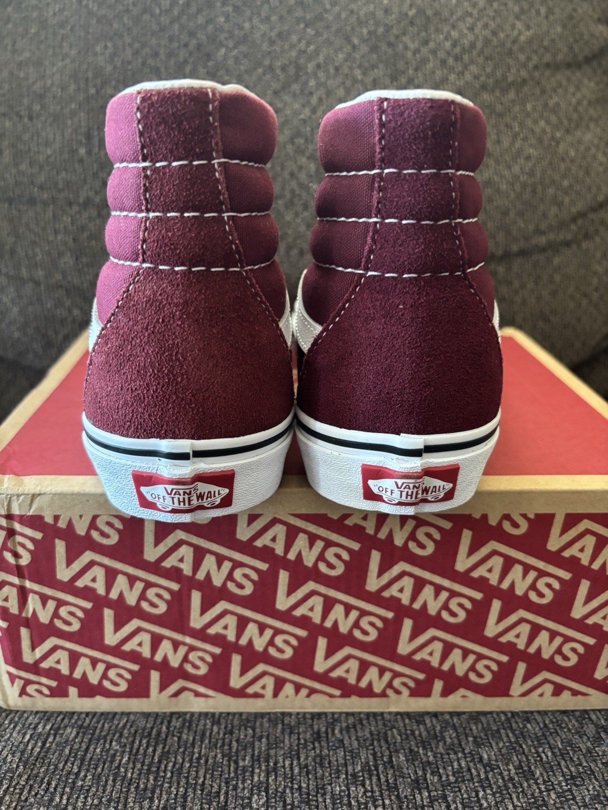 VANS Sk8-Hi High Top Lace-Up Suede Sneakers Port Royale/True White