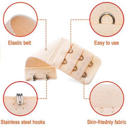 4Pcs Adjustable Bra Extender 2/3/4 Hooks with Elastic Underwear Strap Extension