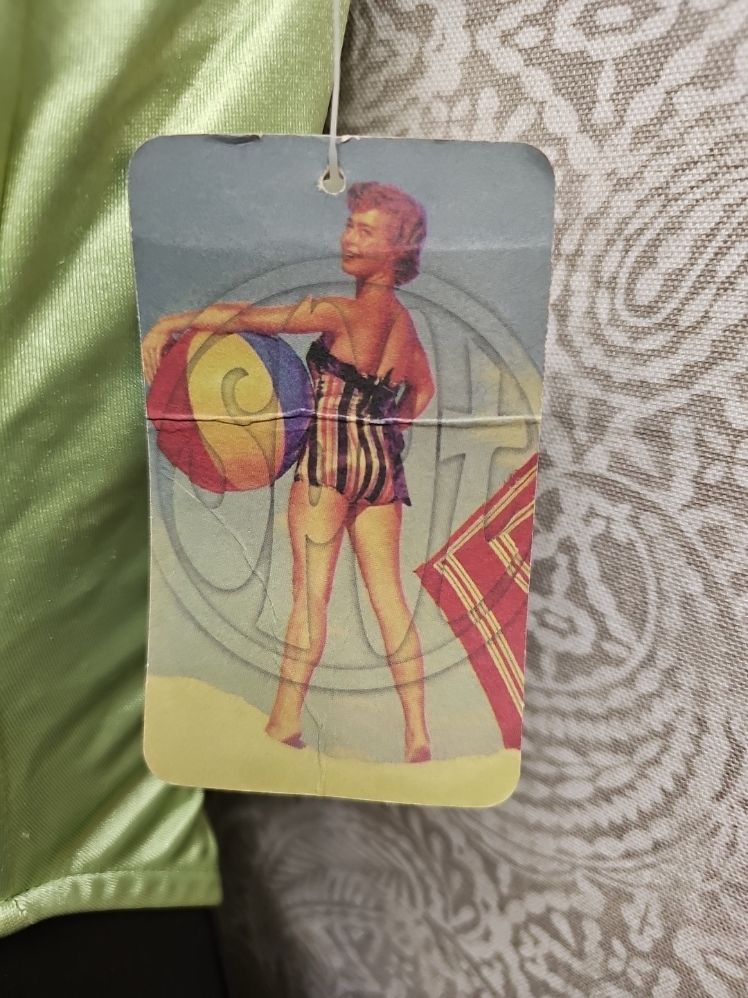 Vtg Late 1980’s/1990’s Spot Juniors Swimsuit Retro Lime Green New w/ Tags
