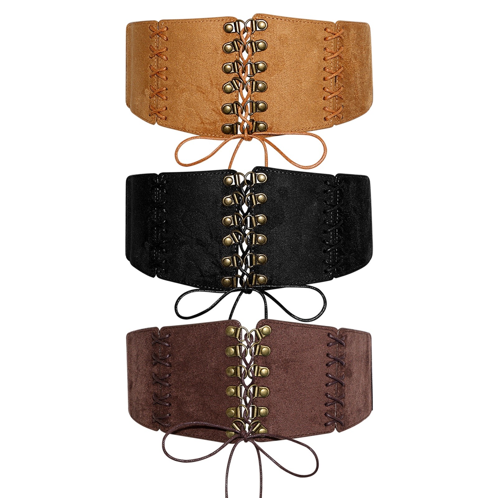 Women’s Vintage Wide Elastic Corset Belt Adjustable Waist Cincher for Dresses
