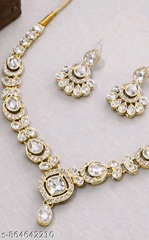 Indian Bollywood Gold Plated Kundan Choker Bridal Necklace Earrings Jewelry Set
