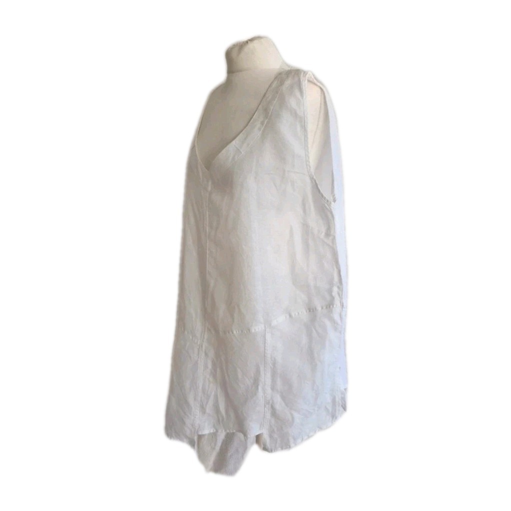 Kasbah Tunic Blouse Womens Size 3/UK 12 Linen Assymetric Oversized Lagenlook.