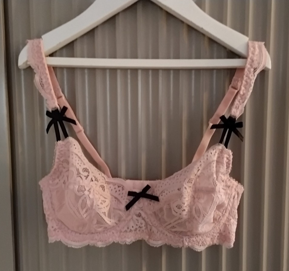 TDR BOUTIQUE None Padded Lace Balconette Bra & thong set Pink SZ EUR 85B UK38B