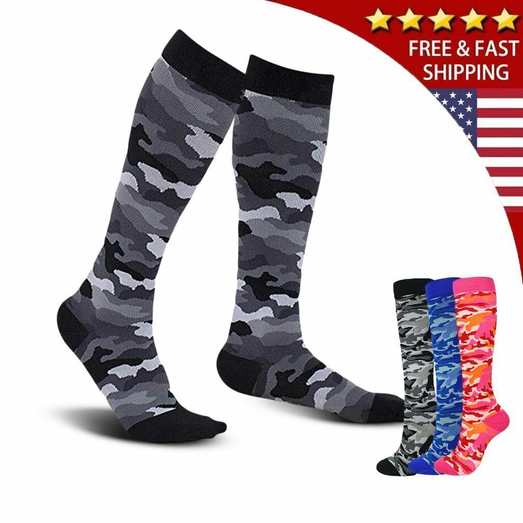 2pc Nylon Compression Socks 20-30mmHg Graduated Support Mens Womens Sports Socks