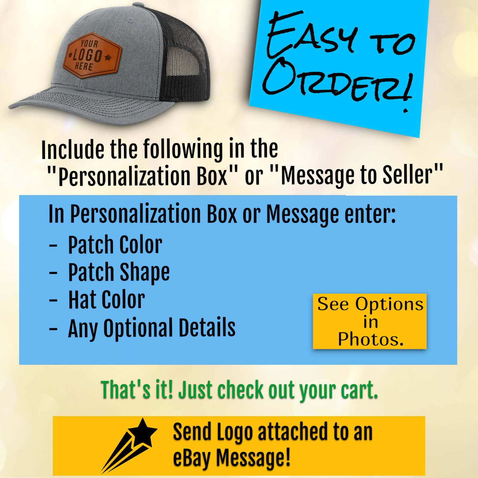 Custom Hat Trucker Hat Baseball Cap Personalized Your Logo or Art Design