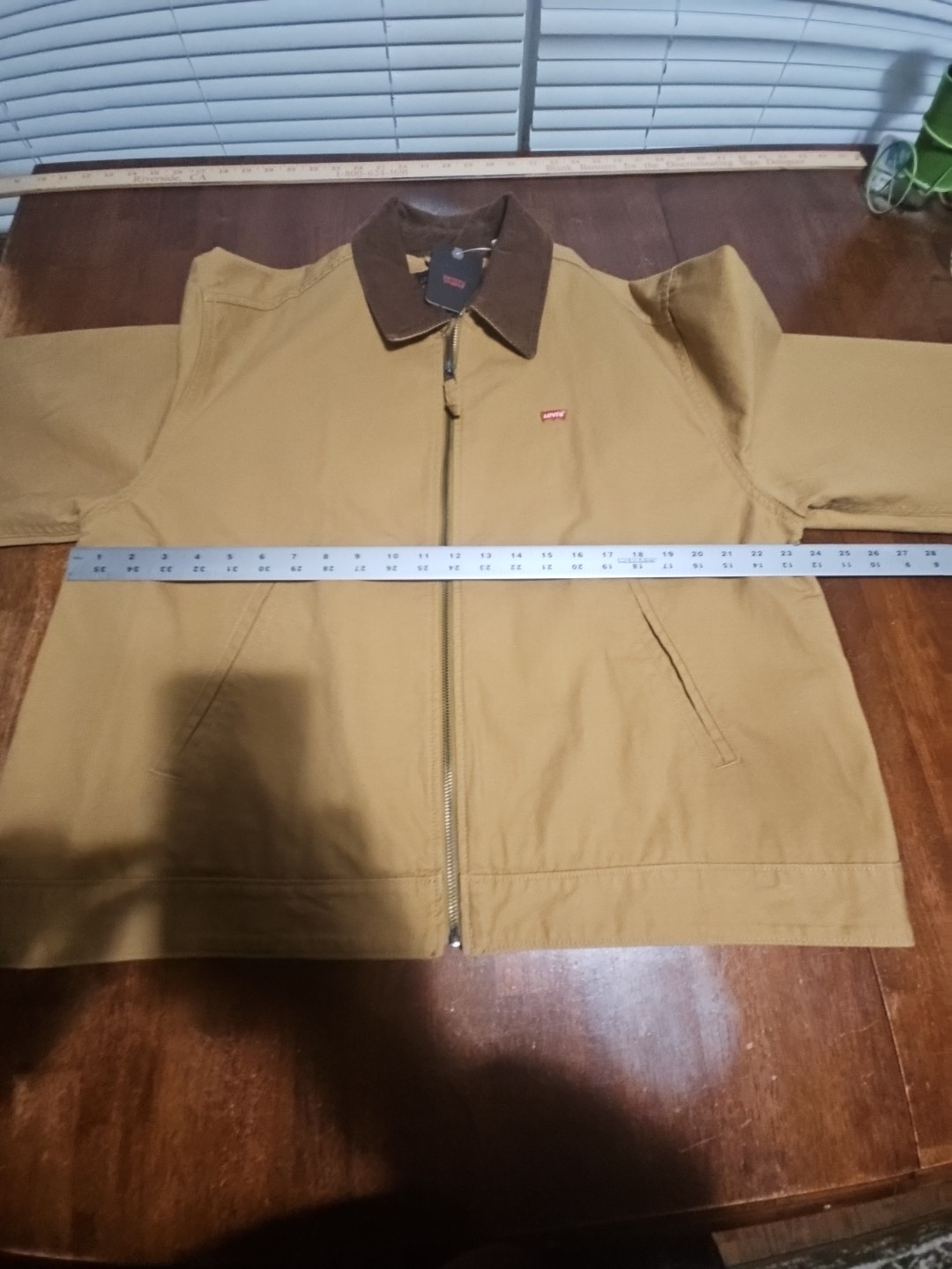Levi’s Men’s Workwear Jacket Tan Ripstop Corduroy Collar Full Zip Size M