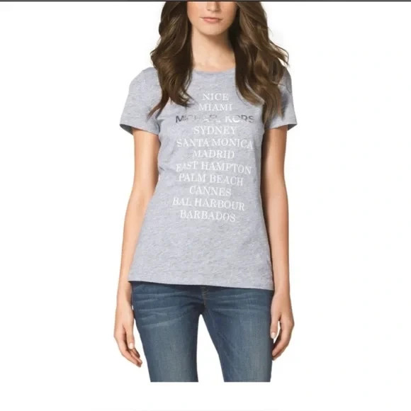 Michael kors beaches tee in grey SIZE S