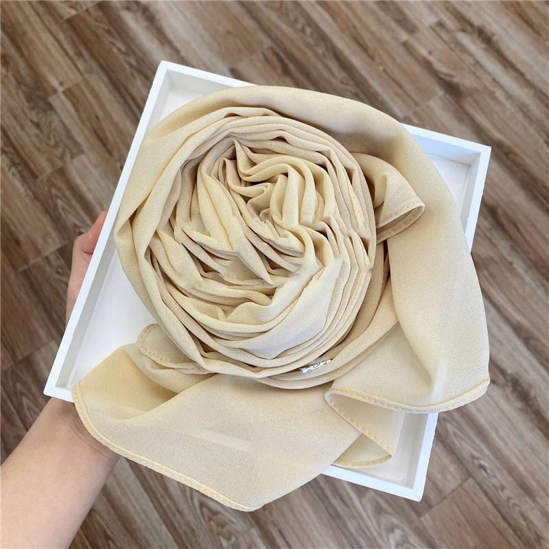 Chiffon Scarf Soft Elegant Sarong High Quality Shawl Wrap Plain Maxi