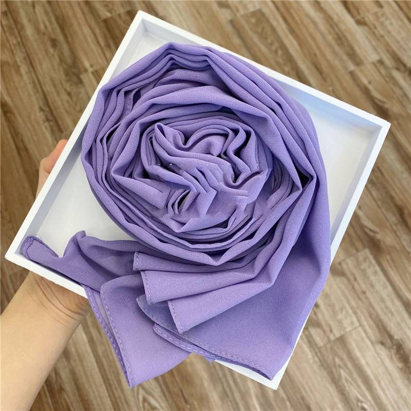 Chiffon Scarf Soft Elegant Sarong High Quality Shawl Wrap Plain Maxi