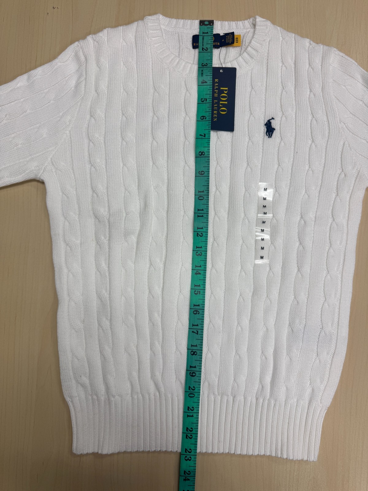 Polo Ralph Lauren Women’s Cotton Cable Knit Crew Neck Sweater White Size M NWT