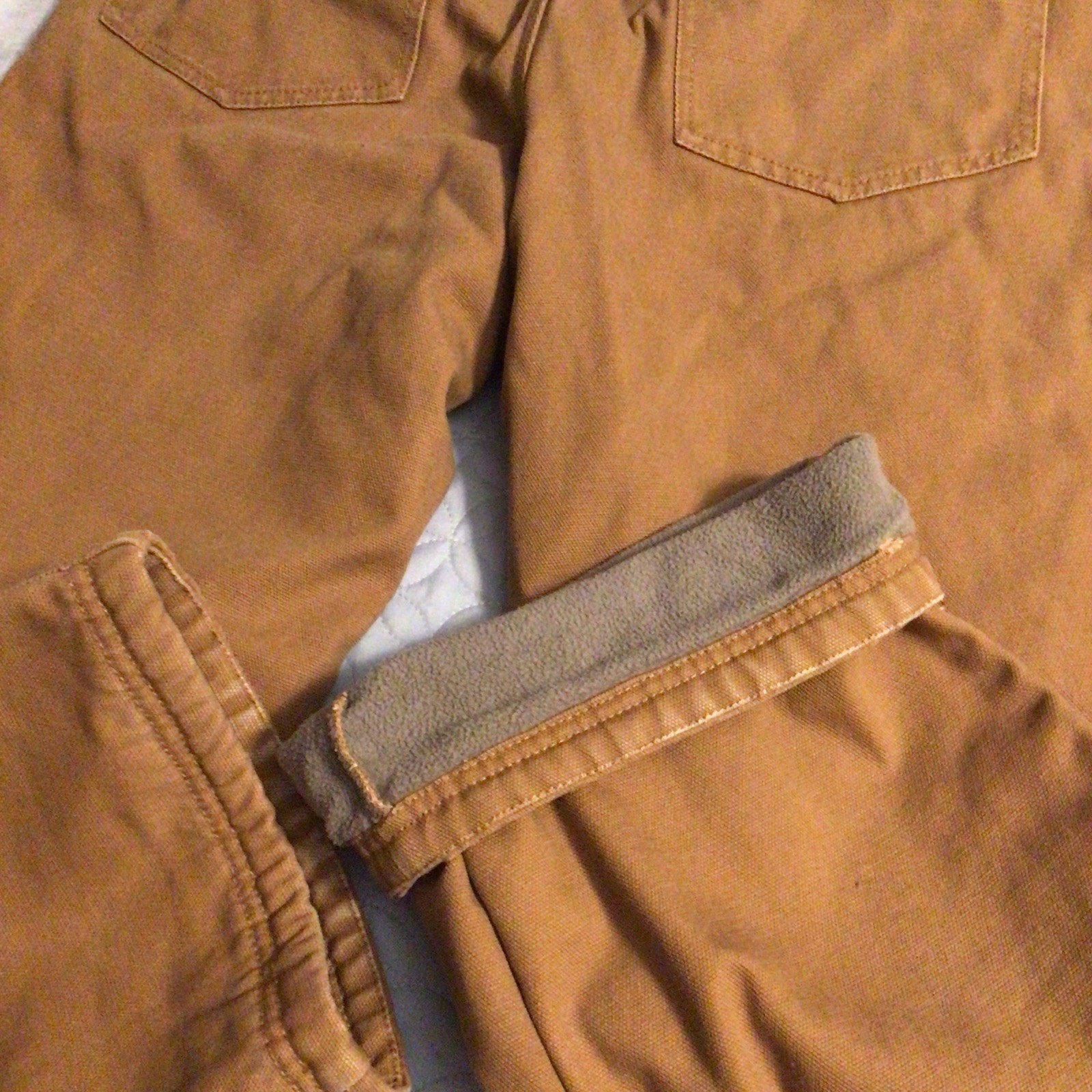 RedHead NANOtex Brown Canvas Lined Workwear Pants Straight Leg Flat Front 32Wx30