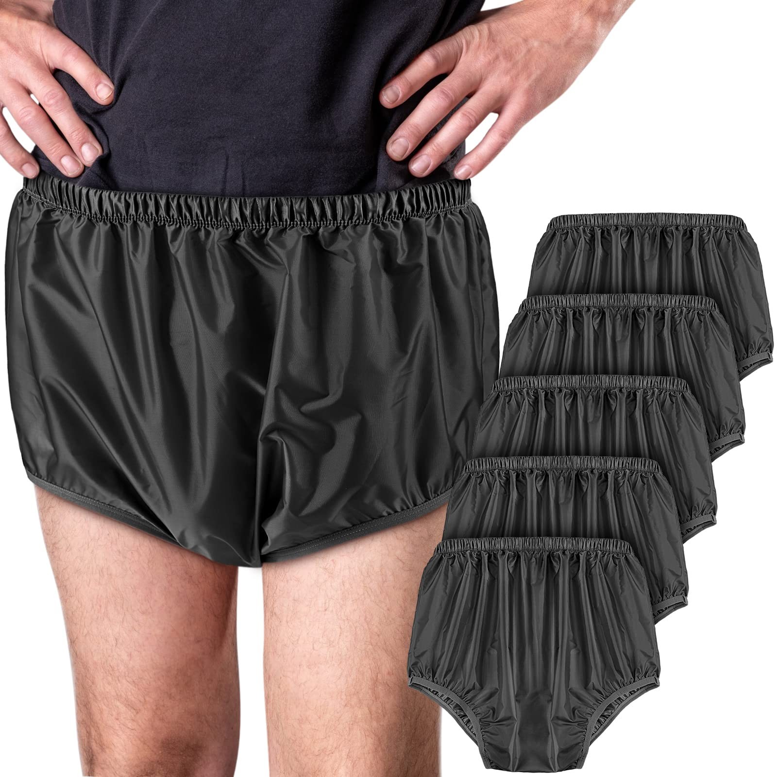 5 Pcs Adult Leakproof Underwear for Incontinence Washable X-Large, Black