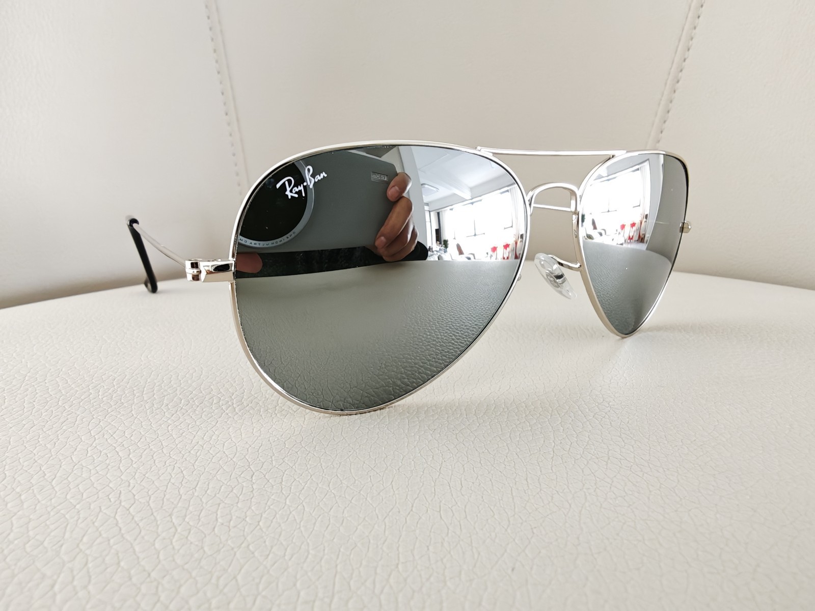 Ray-Ban Aviator Sunglasses RB3026 Silver Frame 62mm Silver Lens