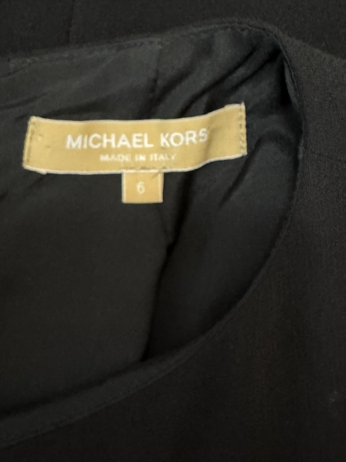 $1.7K Michael Kors Italy Black Wool Dress 6 US 42 IT M Zip Leather Belt Runway