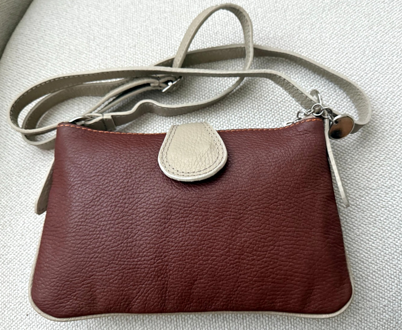Vera Pelle Purse Brown Italian Leather Crossbody