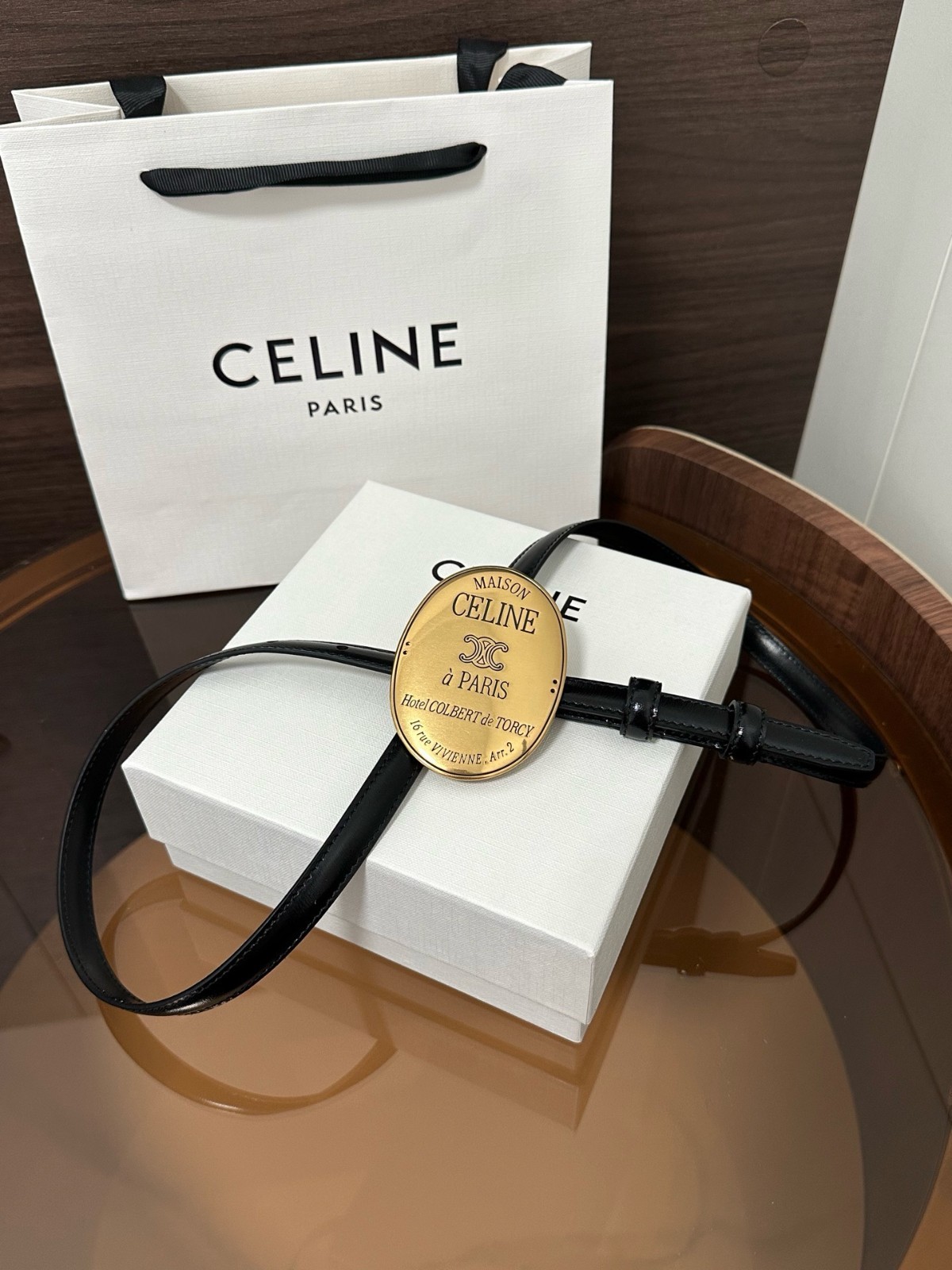 Women’s Celine Maison 13mm Black Belt