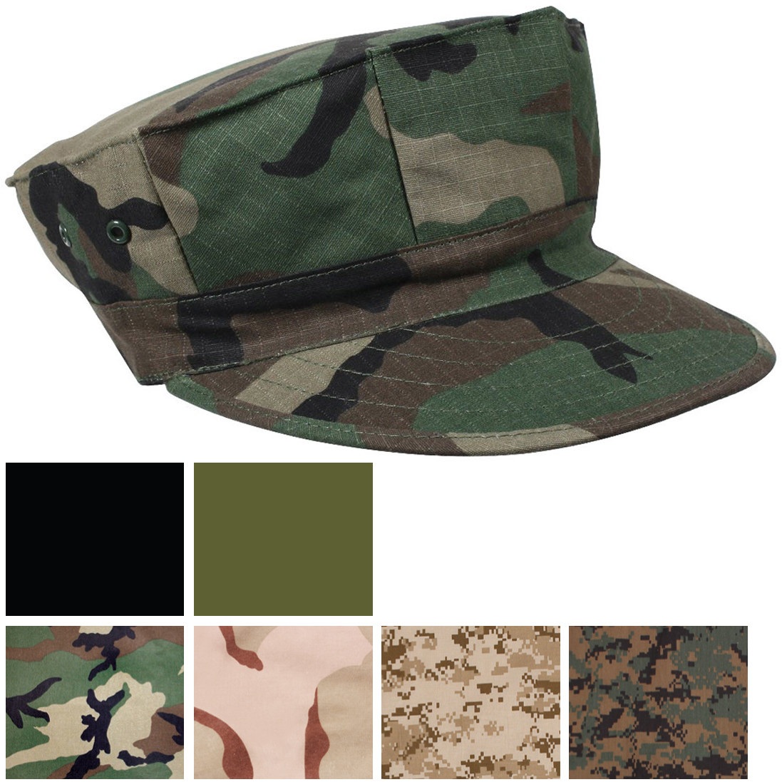 Marines Military Utility 8 Point Fatigue Hat BDU Cap USMC Uniform Camo Cover