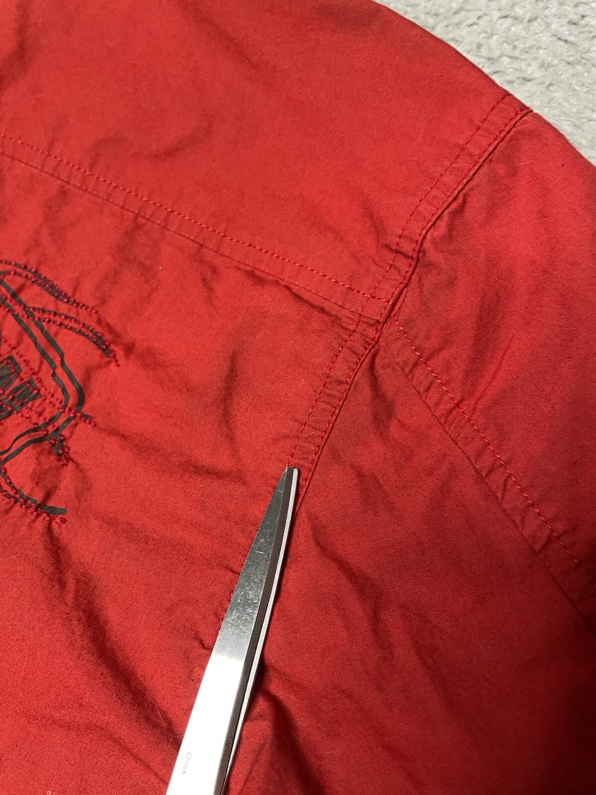 Harley Davidson Mens Medium Red Cotton Flame Embroidered 1903 Button Up Shirt