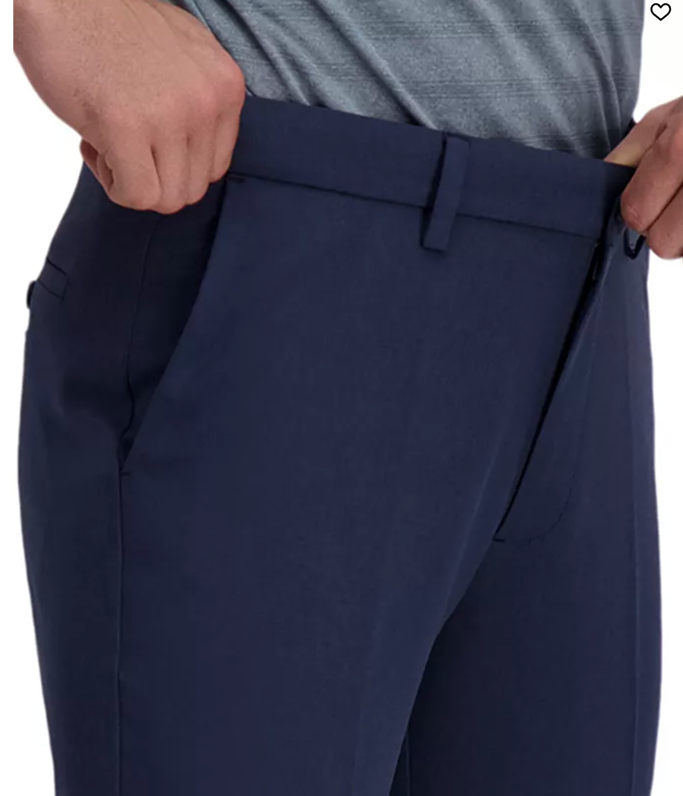 Men Haggar Cool Right Performance Flex Wrinkle Free Slim Fit Pants – Navy/Ink