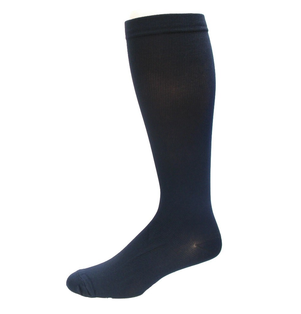 Medipeds Unisex Over The Calf Mild Compression Navy Socks Large 2-Pack