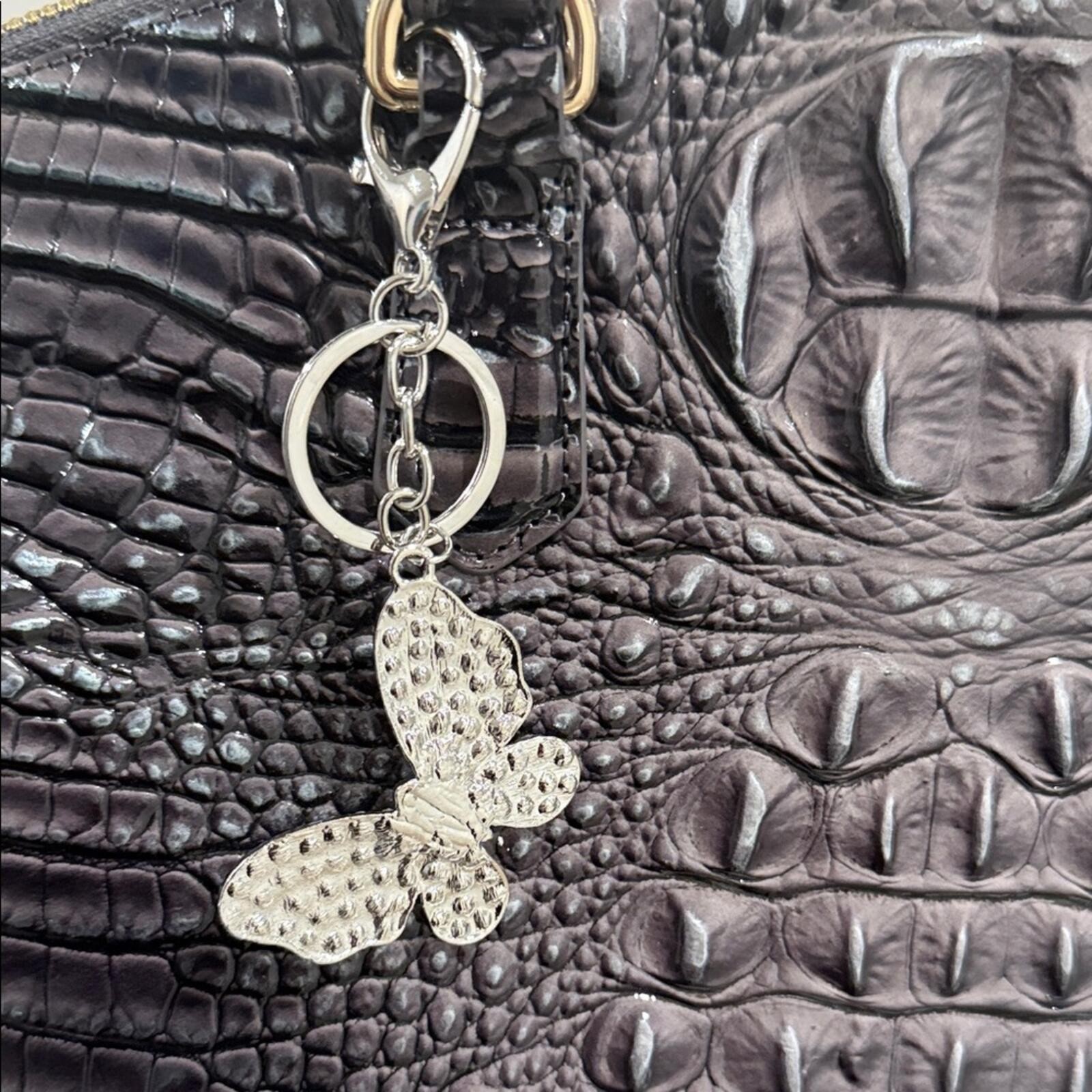 Silver Faux Pearl and Crystal Bag Charm/Key Chain