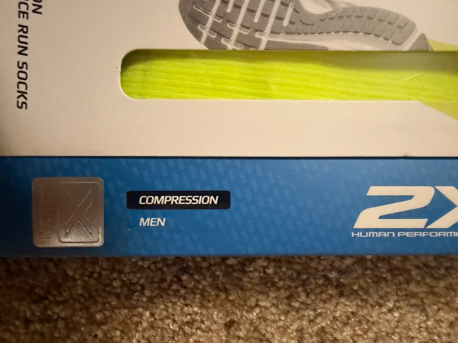 2XU Compression Perf Run Sock Size Large MA2442e Mens
