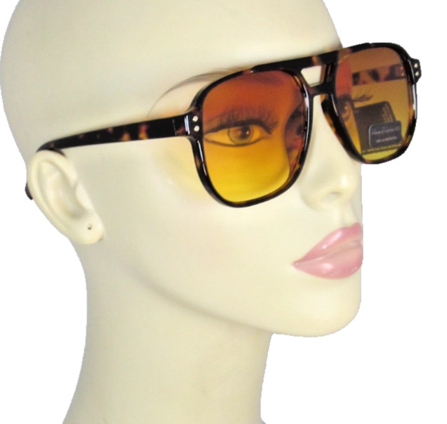 HOUSE OF HARLOW by Nicole Richie Tortoise Shell Aviator Sunglasses Amber Lenses