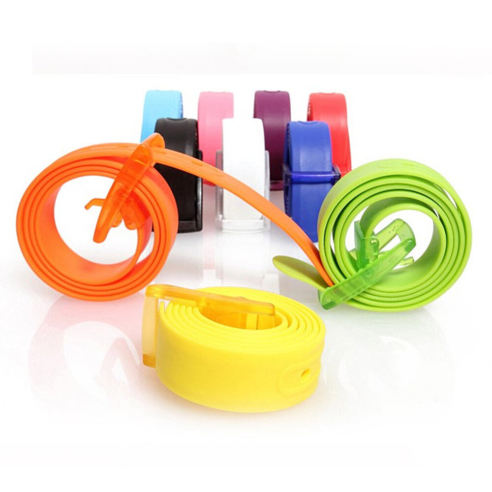 Adjustable Cut to Fit Rubber Plastic Jelly Silicone Casual Belt With Buckle