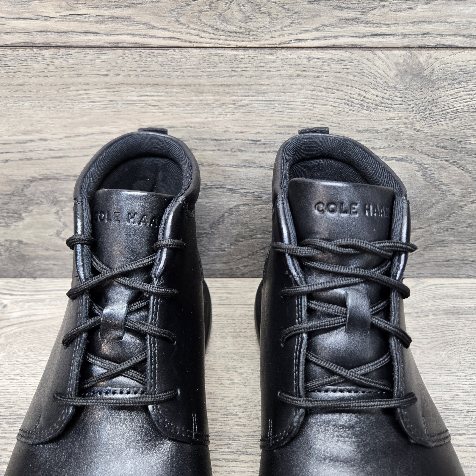 Cole Haan Men’s Chukka Grand + Plus Ultra Leather Boots Black Leather Dress New