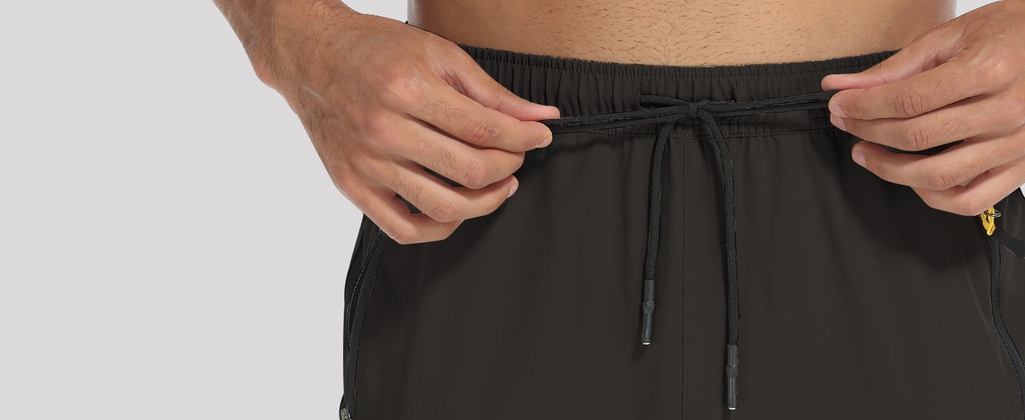 Men’s Elastic waist Hiking Pants Water Resistant Quick-Dry Lightweight Outdoor N