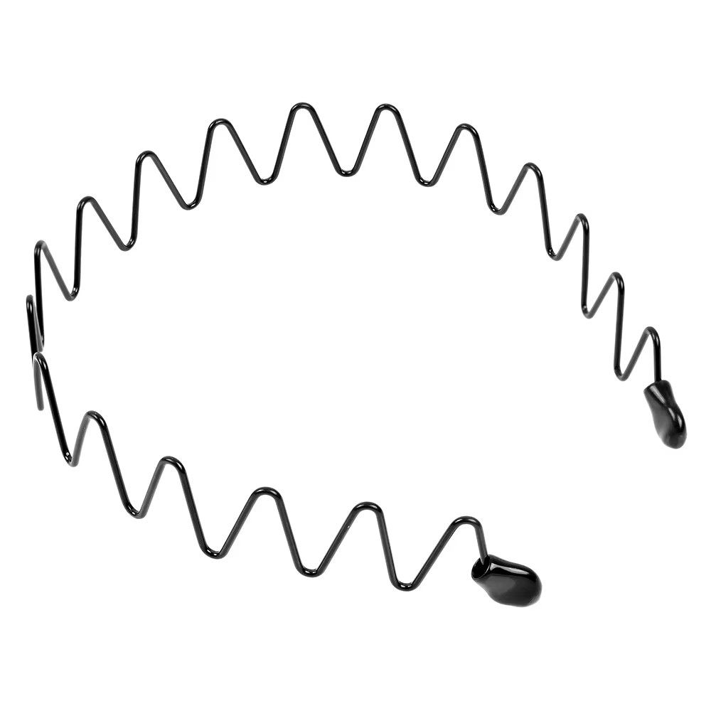 6/1Pcs Fashion Metal Hair Band for Men Women Unisex Black Waved Hair Head Hoop S