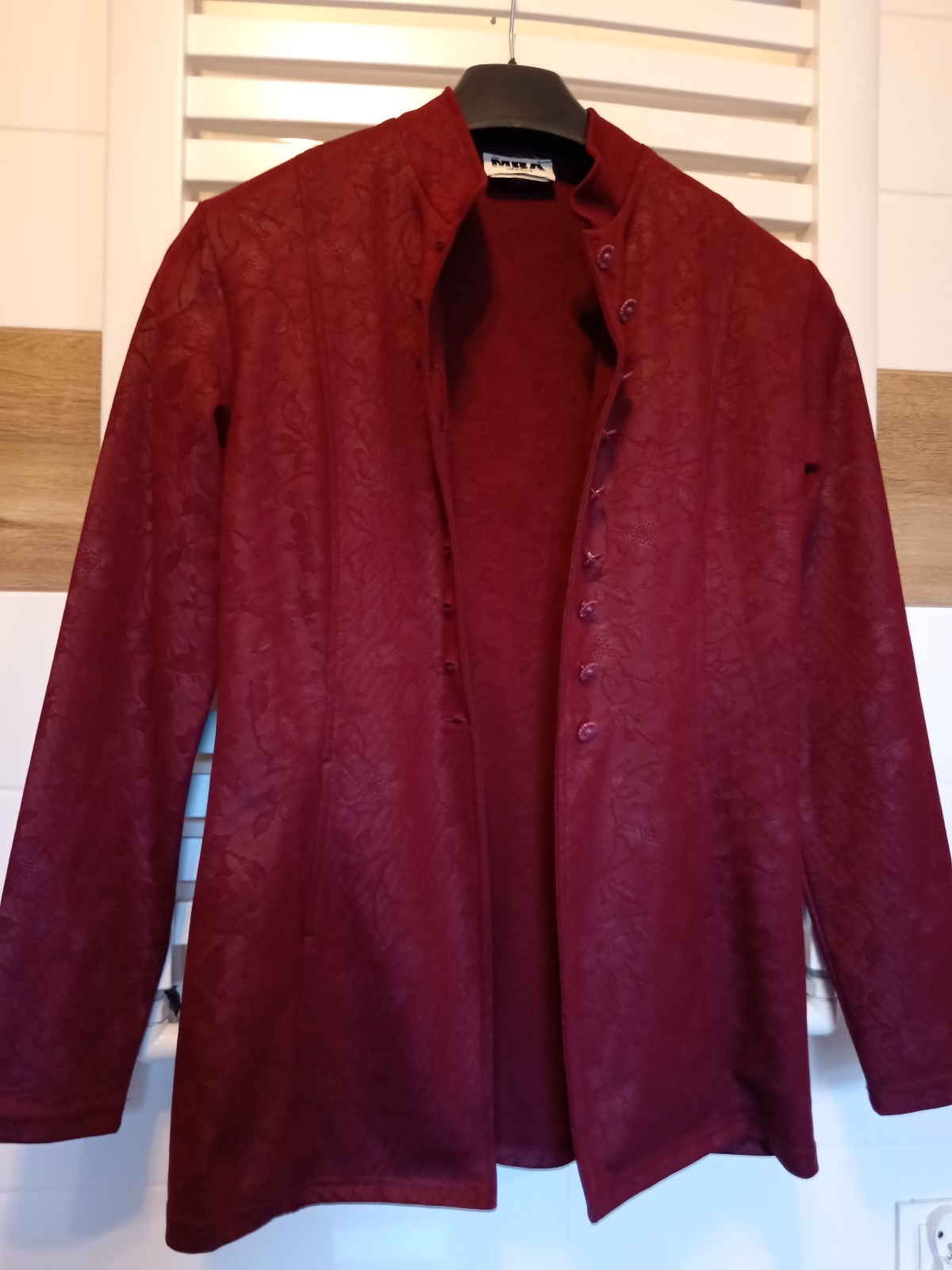 MBA Unikat Mode Bis Associes Paris Made in France burgundy vintage retro jacquar