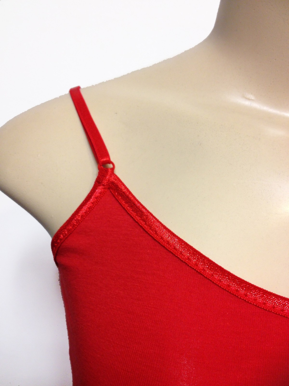 (Bozzolo) Plain Long Tank Top w/Spaghetti Straps Cotton Cami Junior Size S M L