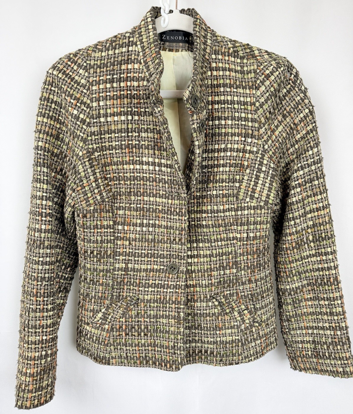 Vintage Zenobia Tweed Jacket Womens 6 Wool Blend Quiet Luxury Canada
