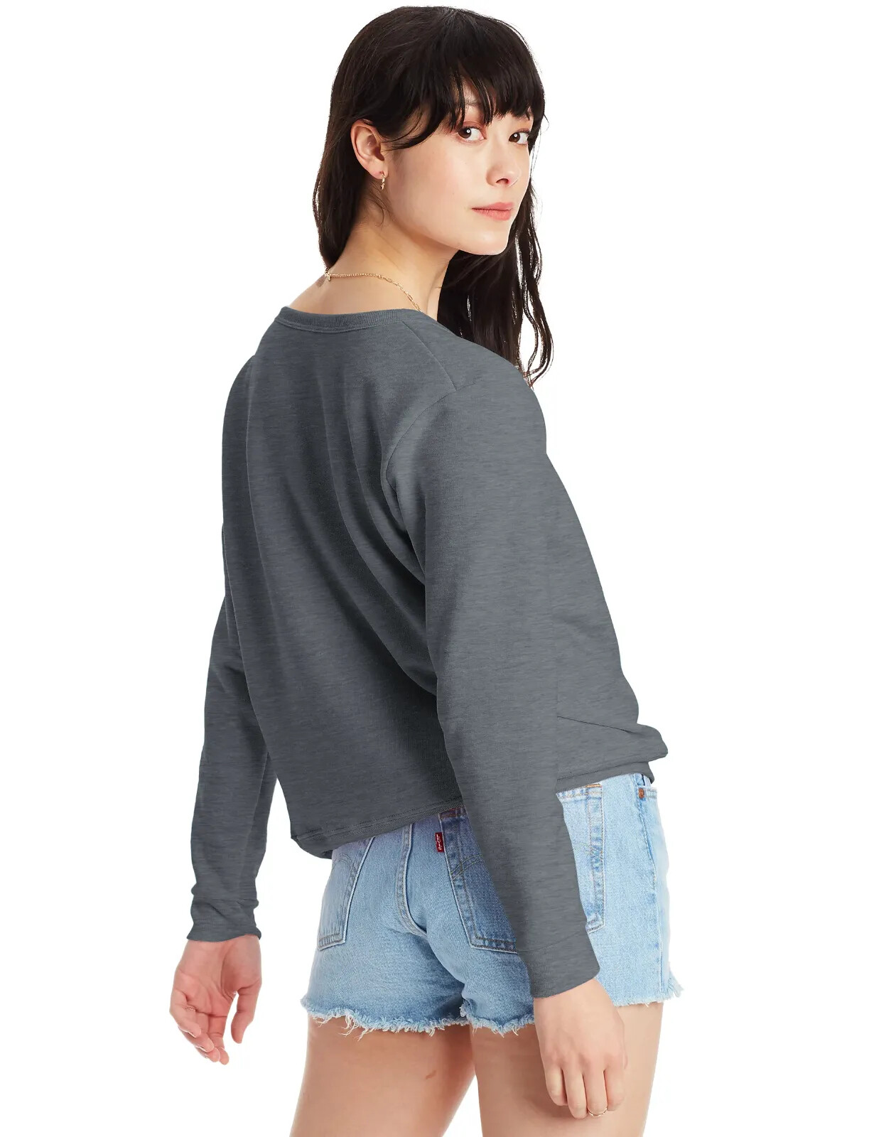 Hanes Women’s Sweatshirt Crew Neck EcoSmart Recycled Cotton-Blend Fleece S-2XL