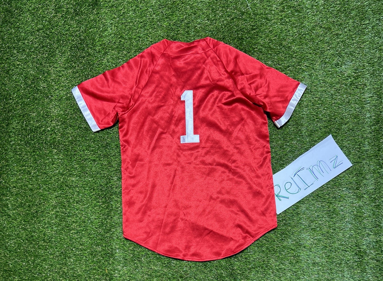 Supreme 1 (One) Satin Jersey Baseball Red S