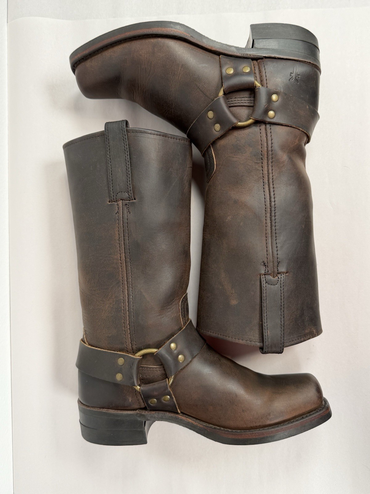 Frye Men’s 12R Harness Boots Size 8 M Brown Oil-tanned Leather 87350 Made In USA