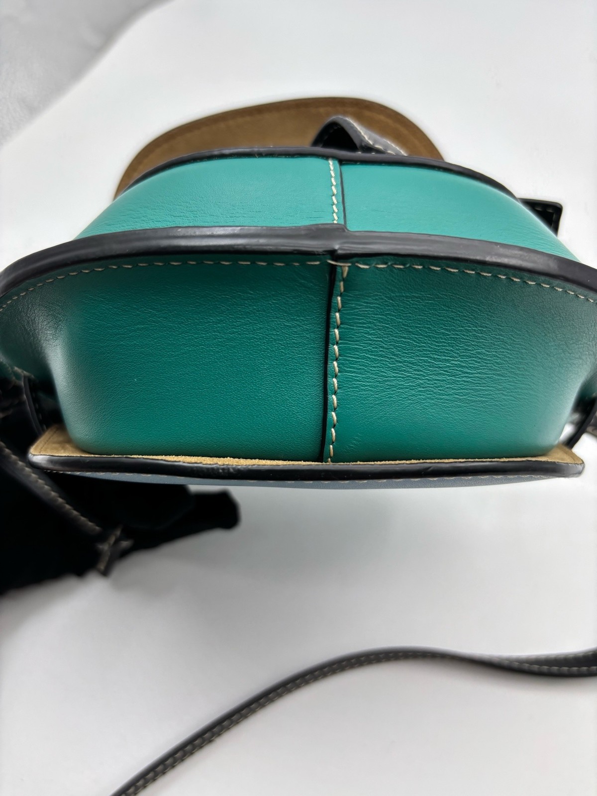 Loewe Pre-Owned Authentic Gate Saddle Bag Blue 13*8*11cm