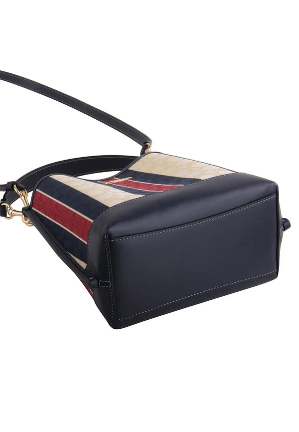 NEW Coach Mollie Bucket Bag 22 In Signature Jacquard With Stripes